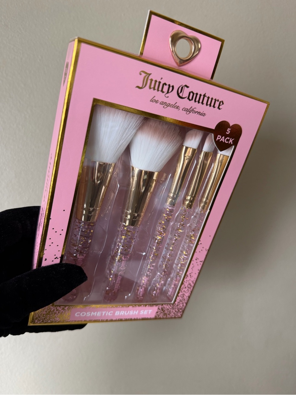 Juicy Couture Pink & Gold 5-Pack Cosmetic Brush Set.NWT